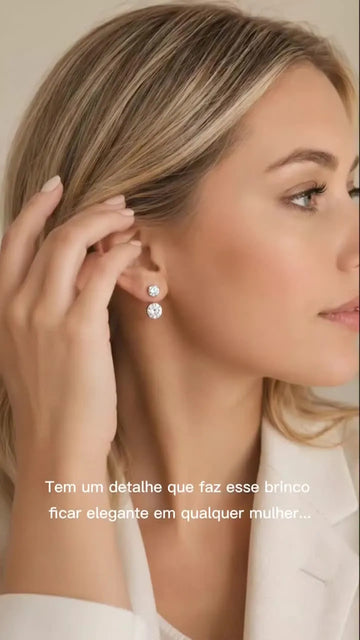 Brinco Ponto de Luz Duplo 6mm e 8mm em Prata - imagem 4