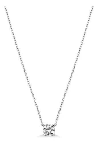 Colar Ponto de Luz Moissanite em Prata 925 Ródio 6,5mm - imagem 2