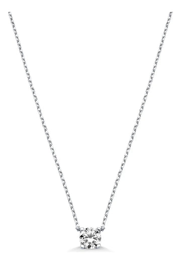 Colar Ponto de Luz Moissanite em Prata 925 Ródio 6,5mm - imagem 3